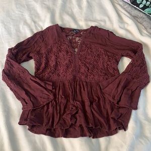 American eagle outfitters long sleeve lace top